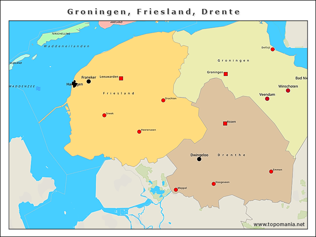 Topografie Groningen Friesland Drente Topomania Net