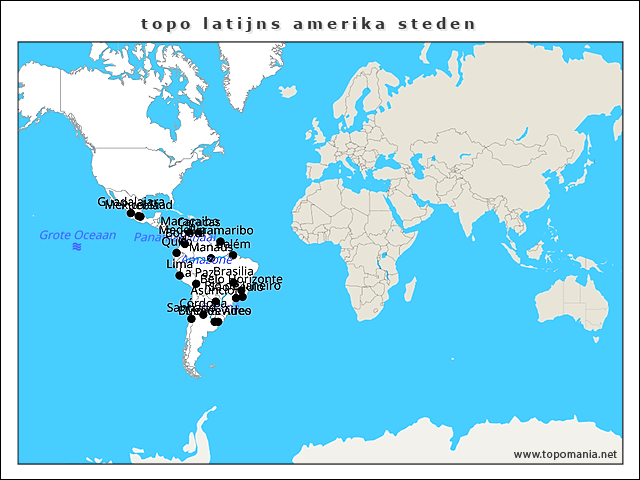 Topografie Topo Latijns Amerika Steden Topomania Net