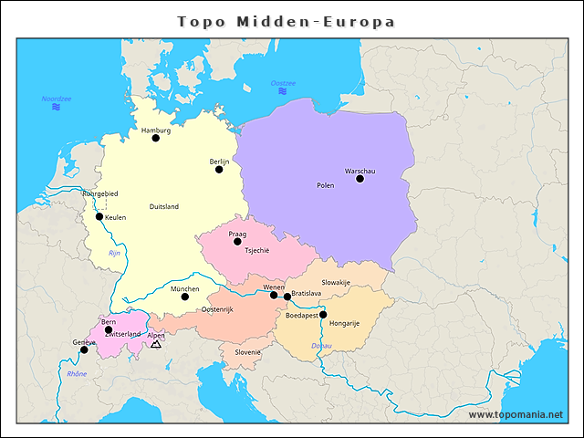 Topografie Topo Midden Europa Topomania Net