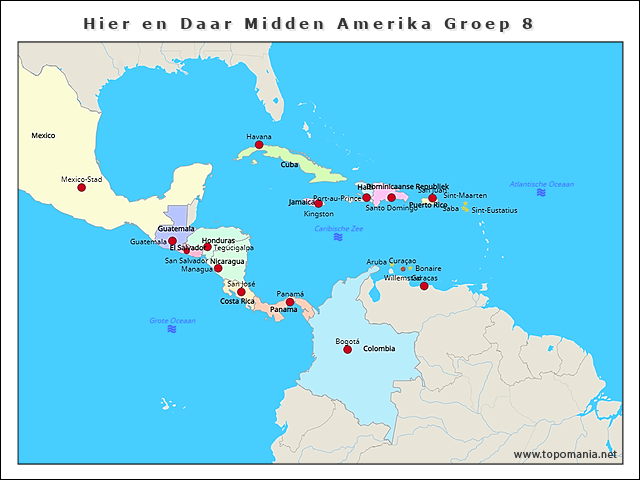 Topografie Hier En Daar Midden Amerika Groep Topomania Net