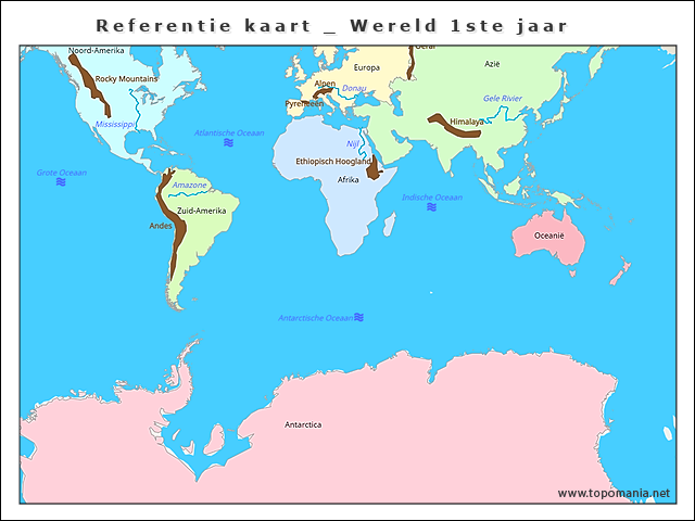 Topografie Referentie Kaart Wereld Ste Jaar Topomania Net