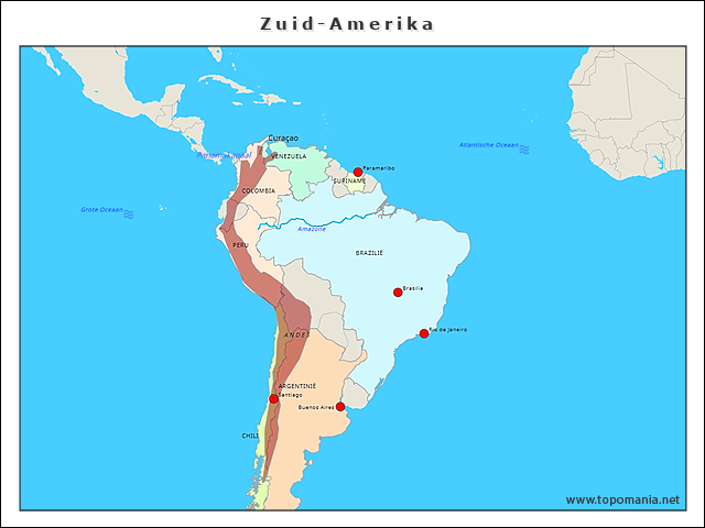 Topografie Zuid Amerika Topomania Net