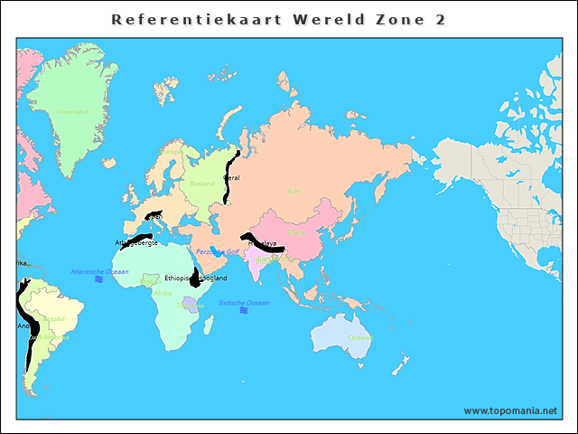 Topografie Referentiekaart Wereld Zone Topomania Net