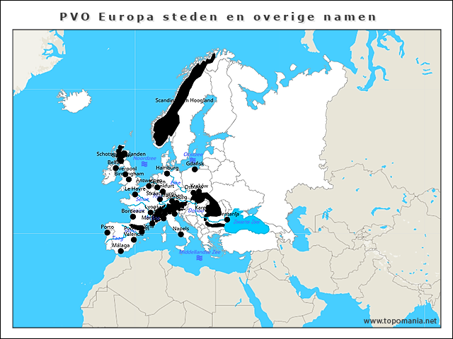 Topografie Pvo Europa Steden En Overige Namen Topomania Net