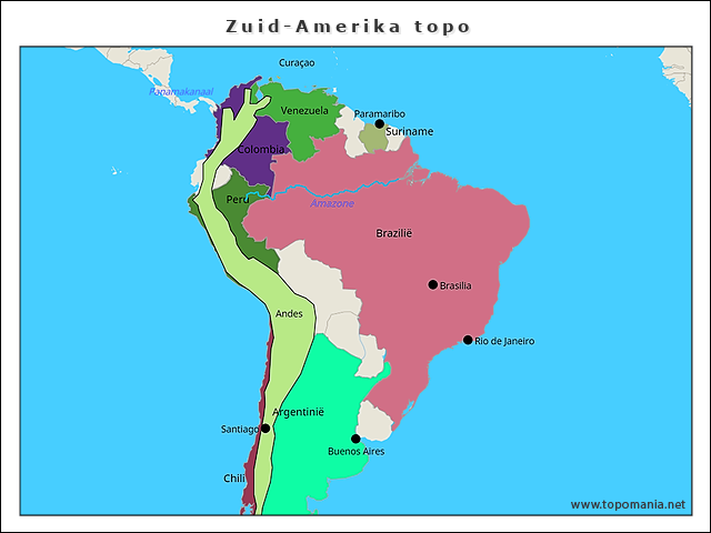 Topografie Zuid Amerika Topo Topomania Net