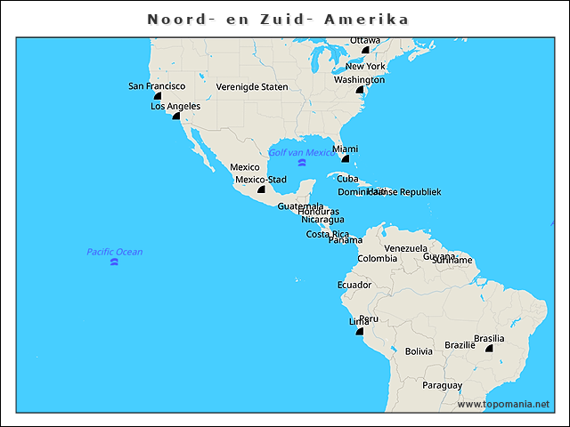 Topografie Noord En Zuid Amerika Topomania Net