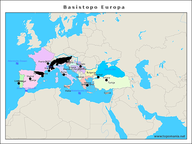 Topografie Zuid Europa Topomania Net