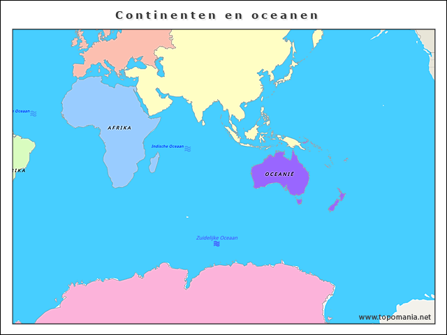 Topografie Continenten En Oceanen