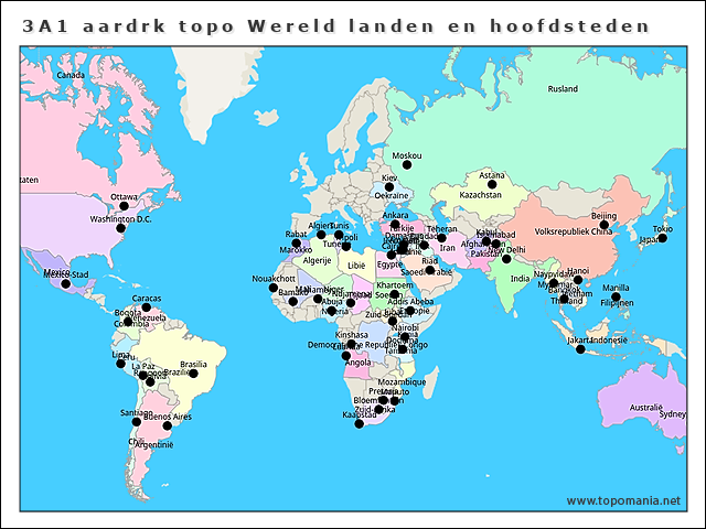 3a2-aardrk-topo-wereld-landen-en-hoofdsteden