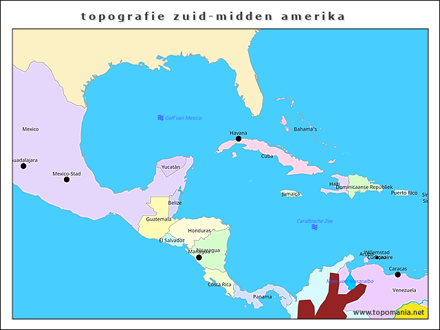 topografie-zuid-midden-amerika