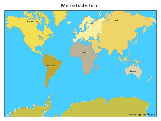 Topografie Werelddelen