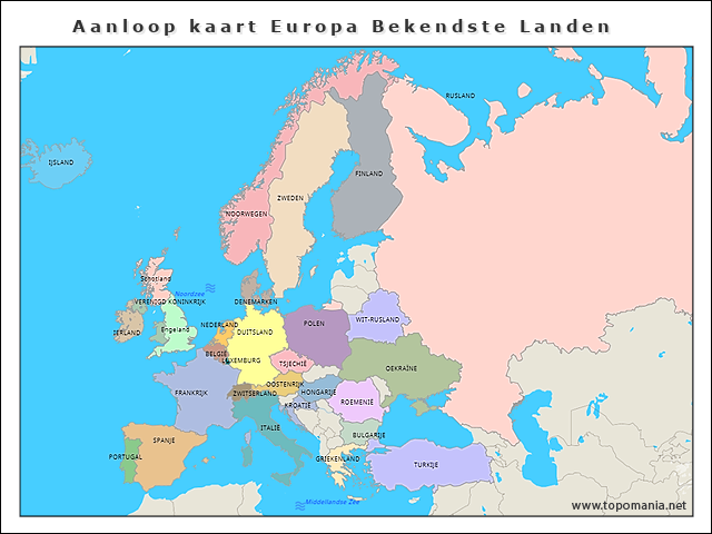 slecht humeur Occlusie Haas Topografie kaart Europa Bekendste Landen | www.topomania.net