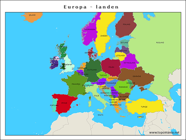 passend Aan boord Huidige Topografie Europa - landen | www.topomania.net