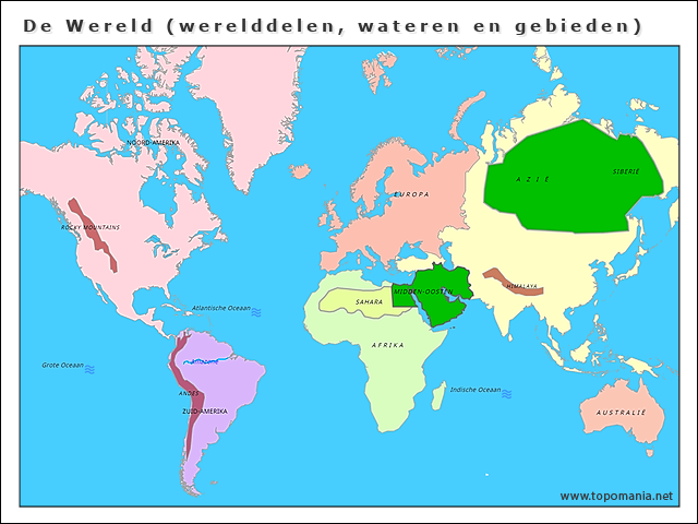 de-wereld-(werelddelen-wateren-en-gebieden)