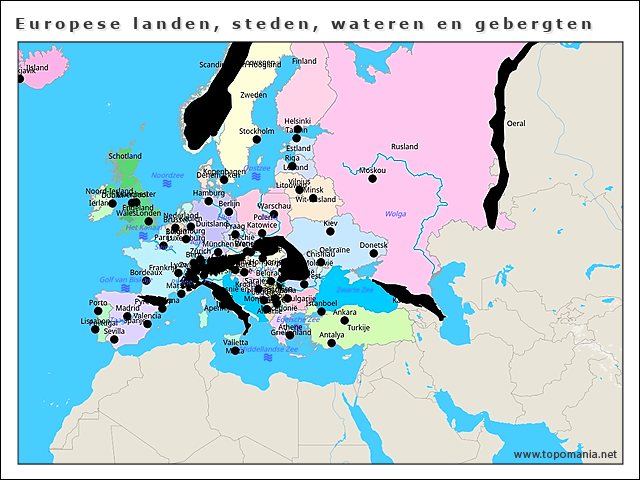 europese-landen-steden-wateren-en-gebergten