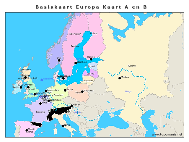 basiskaart-europa-kaart-a-en-b