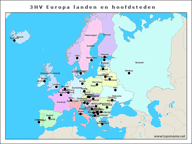 3hv-europa-landen-en-hoofdsteden