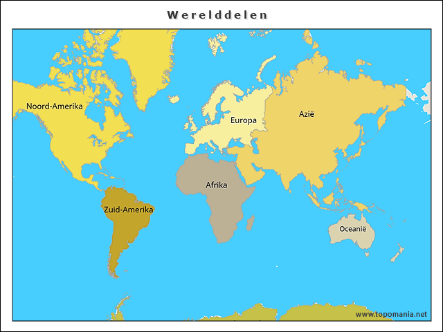 Topografie Werelddelen