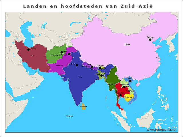 landen-en-hoofdsteden-van-zuid-azie