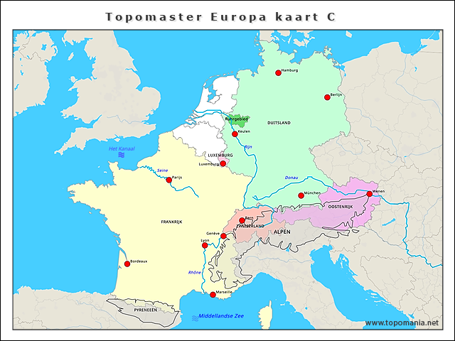 Geography Topomaster Europa Kaart C | Www.topomania.net