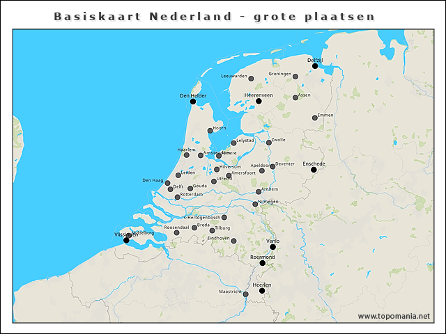 basiskaart-nederland-grote-plaatsen