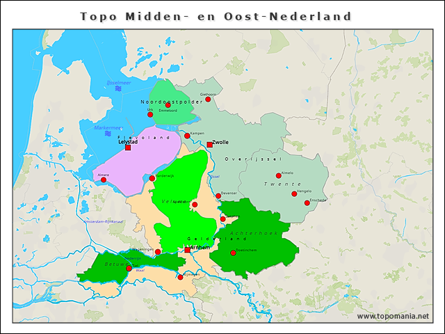 antiek Overtekenen diepvries Topografie Topo Midden- en Oost-Nederland | www.topomania.net