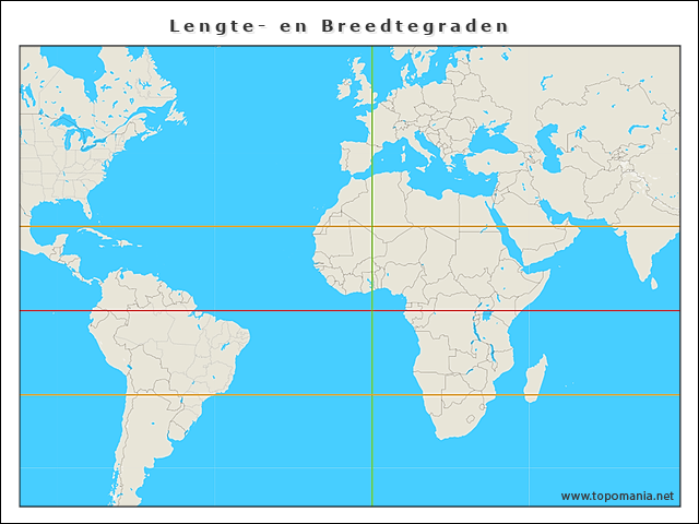 Topografie Belangrijke Lengte En Breedtegraden Topomania Net