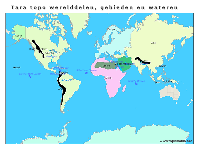 Topografie Tara Topo Werelddelen Gebieden En Wateren