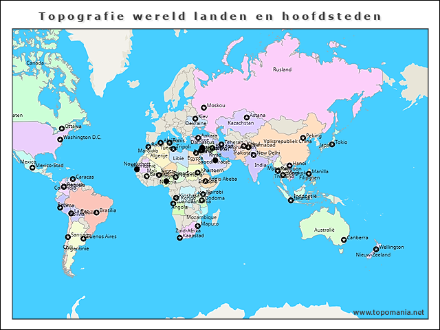 topografie-wereld-landen-en-hoofdsteden