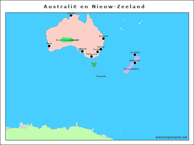 Topografie Australië en Nieuw Zeeland topomania net