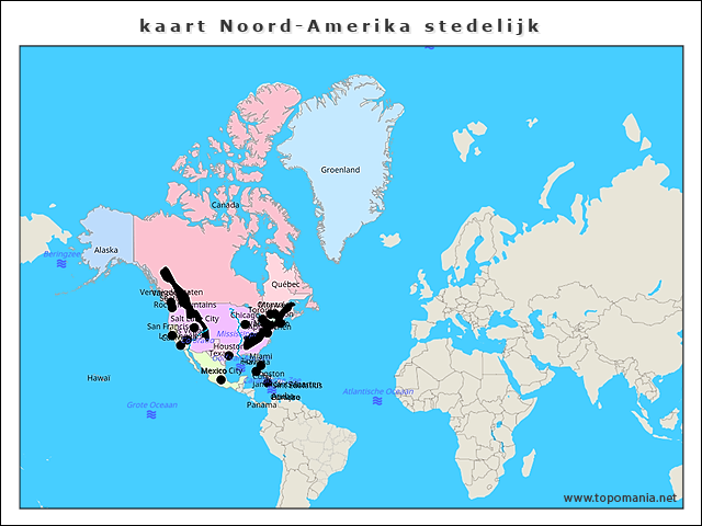 kaart-noord-amerika-stedelijk