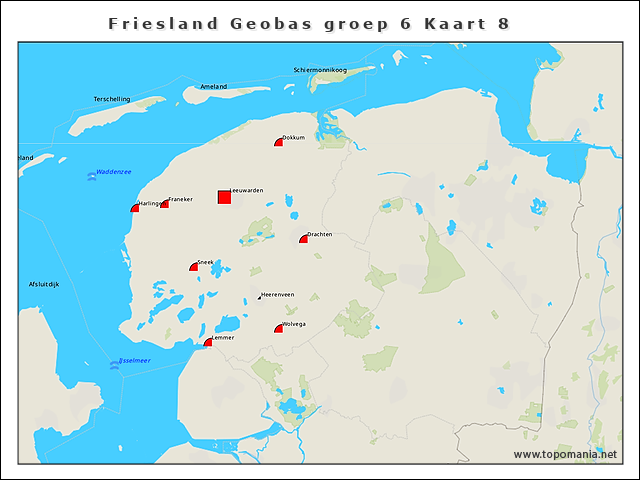 Kaart Friesland Topografie Vogels