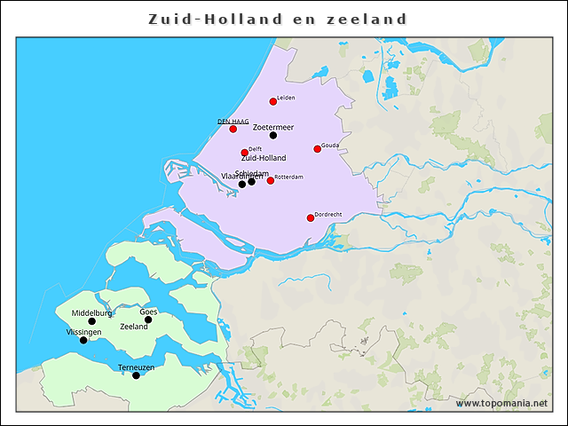 Geography Zuid-Holland en zeeland | www.topomania.net