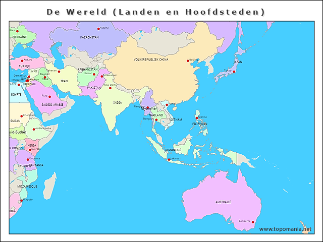 de-wereld-(landen-en-hoofdsteden)