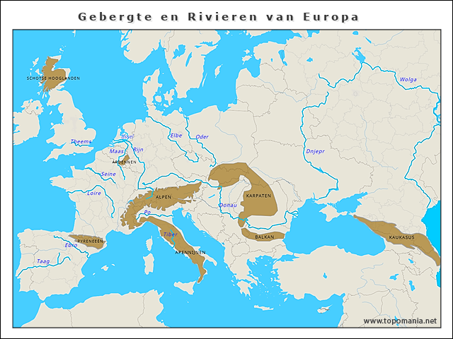 gebergte-en-rivieren-van-europa