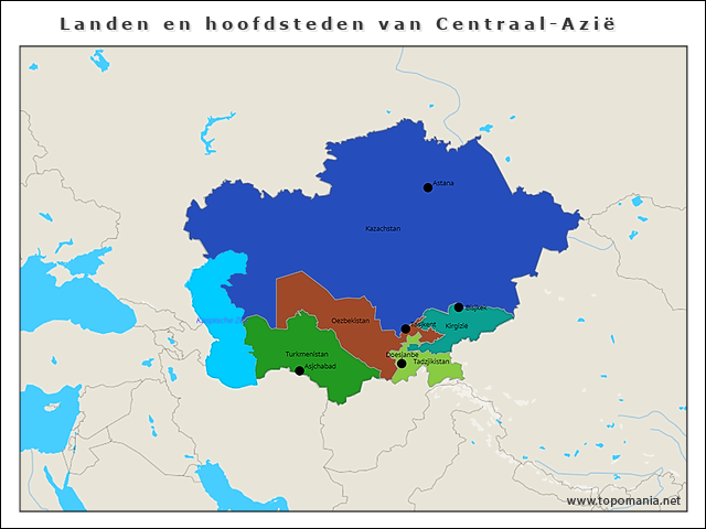 landen-en-hoofdsteden-van-centraal-azie