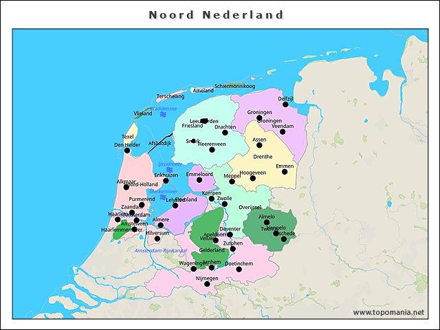 Topografie Noord Nederland | www.topomania.net