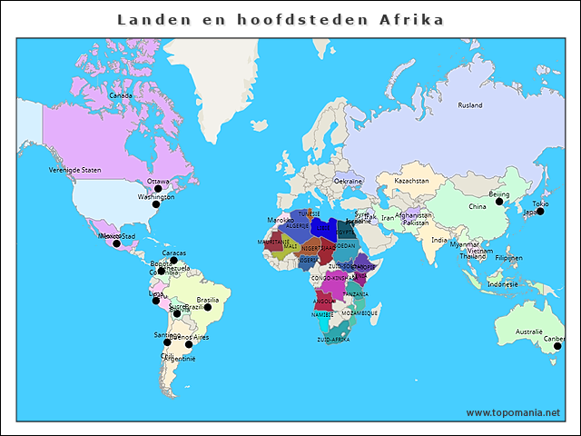 landen-en-hoofdsteden-afrika