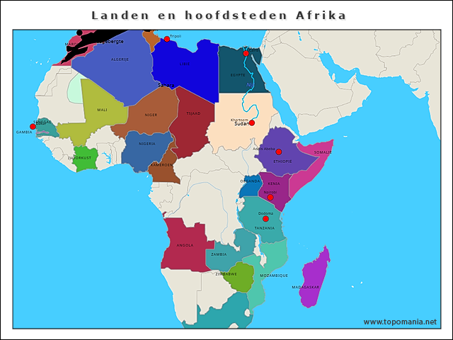 landen-en-hoofdsteden-afrika