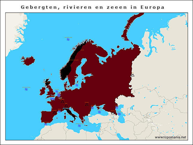 Topografie Gebergten Rivieren En Zeeen In Europa Topomania Net