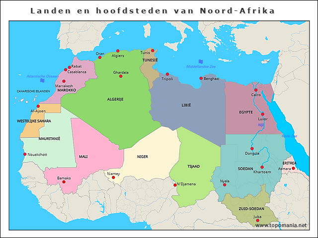 landen-en-hoofdsteden-van-noord-afrika