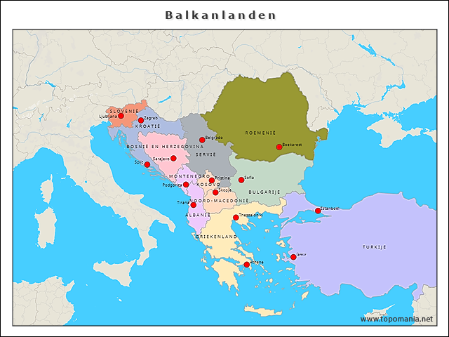 Topografie Balkanlanden Www Topomania Net   Poster (640x480) 200494 