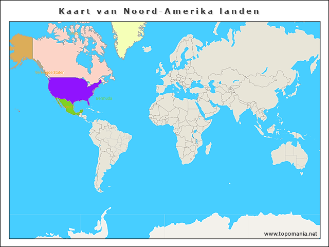 kaart-van-noord-amerika-landen