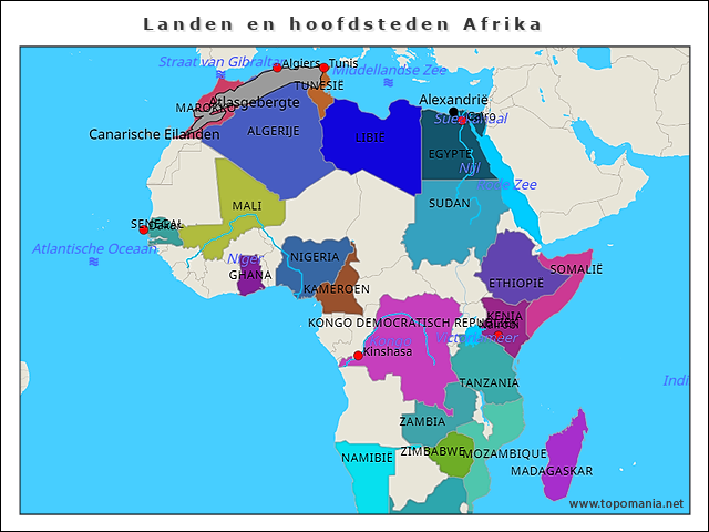 landen-en-hoofdsteden-afrika