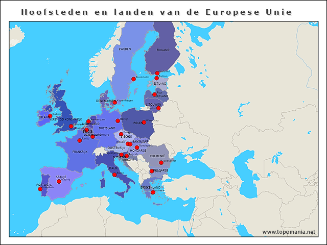 hoofsteden-en-landen-van-de-europese-unie