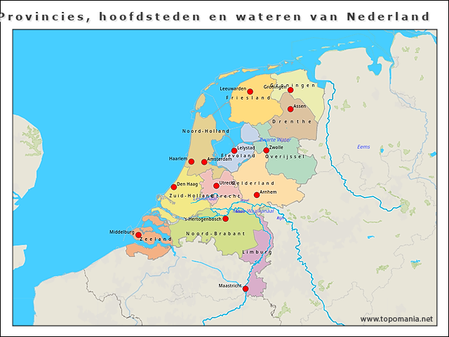 provincies-hoofdsteden-en-wateren-van-nederland