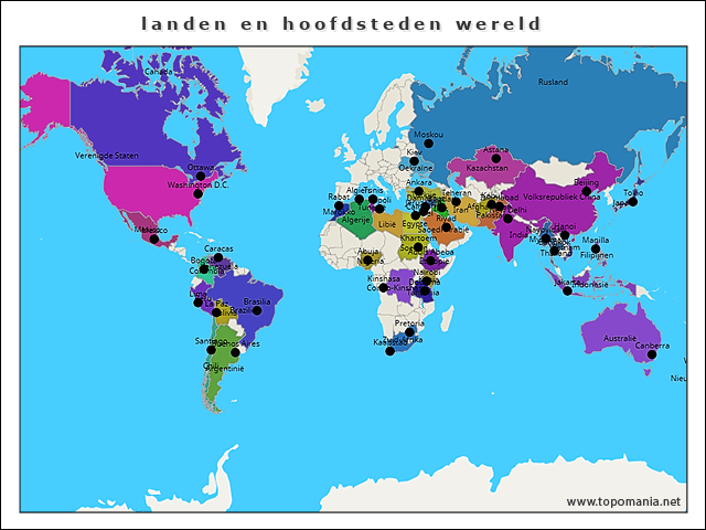 landen-en-hoofdsteden-wereld