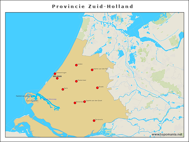 Topografie Provincie Zuid-Holland | Www.topomania.net