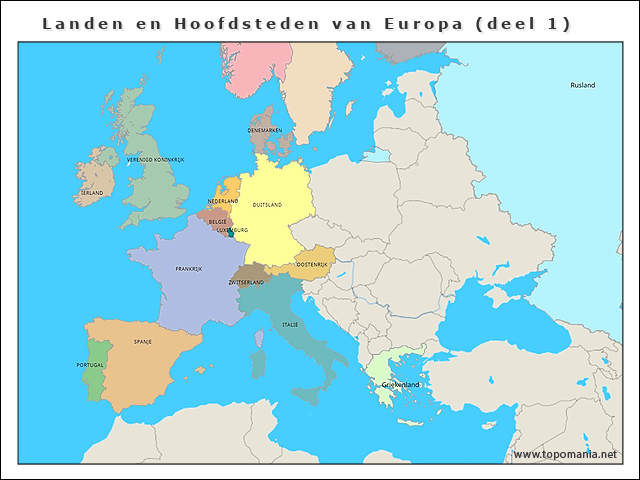 Topografie Europa Staatkundig | Www.topomania.net