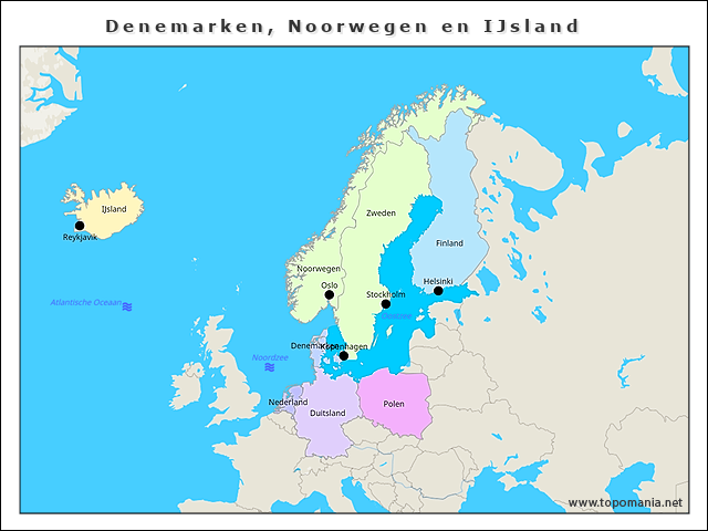 Topografie Denemarken Noorwegen En Ijsland Topomania Net